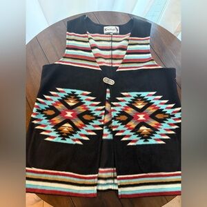 Beautiful Kokopelli Fleece Southwestern Patterned Vest XL